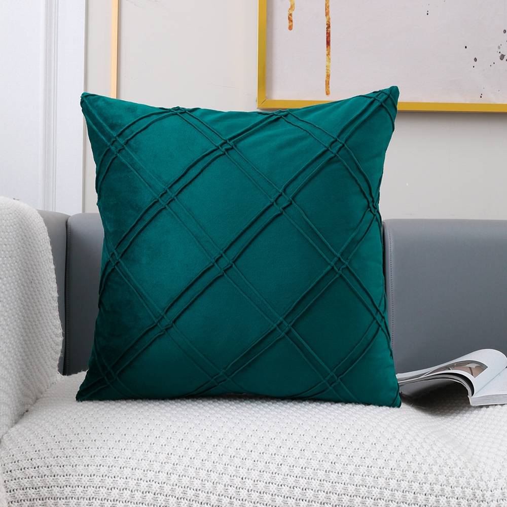 Geometric Pattern Plain Color Decorative Stripe Throw Pillow Covers Velvet Sofa Cushion Covers