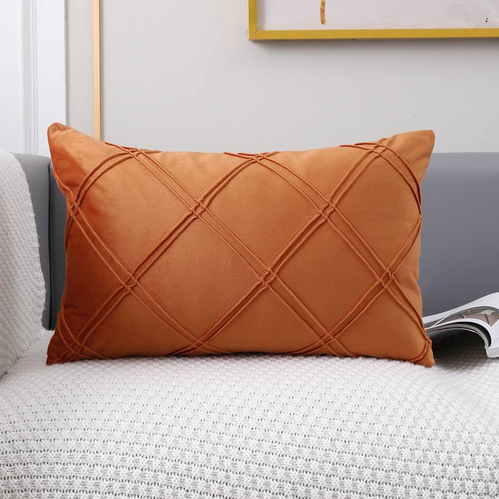 Geometric Pattern Plain Color Decorative Stripe Throw Pillow Covers Velvet Sofa Cushion Covers