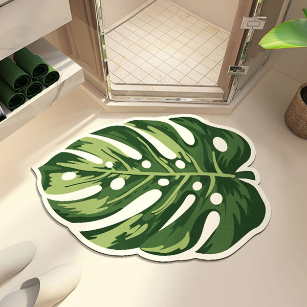 Bathroom Anti-Slip Mat – Colored Caladium Design