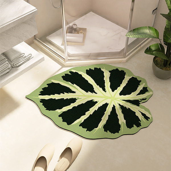 Bathroom Anti-Slip Mat – Colored Caladium Design