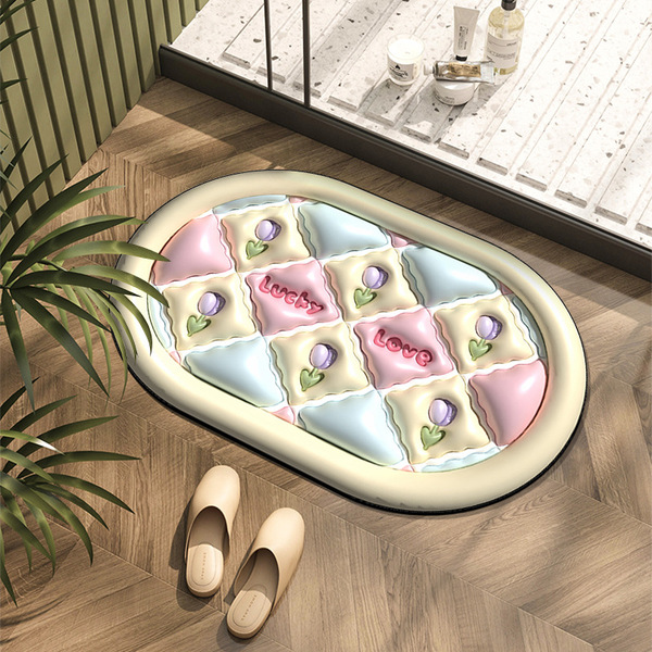 3D Visual Stereoscopic Velvet Floor Mat – Tulip Pink