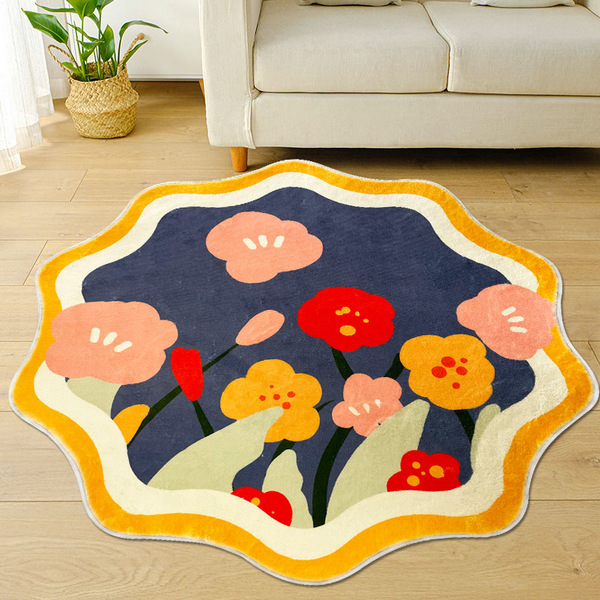 Bedroom Foot Mat – Sunflower Polygon Design